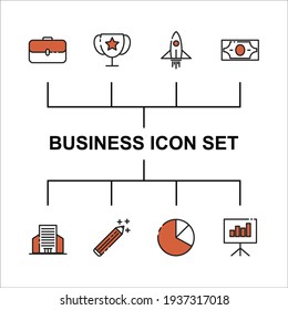business set icon, isolated business set sign icon, vector illustration