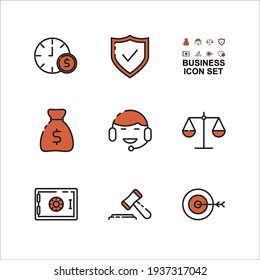 business set icon, isolated business set sign icon, vector illustration