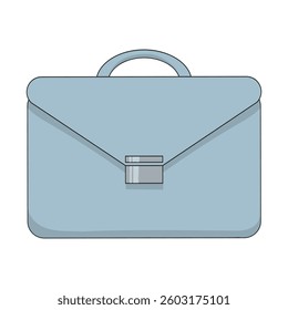 Business set icon. Light blue briefcase symbolizes career, office work, professionalism, business travel, corporate lifestyle, and document storage.