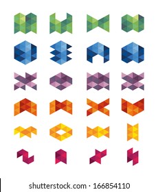 Business set icon. Square triangle shapes.