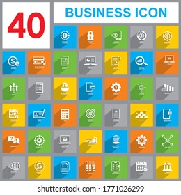 icono de conjunto de negocios, vector de icono de negocio