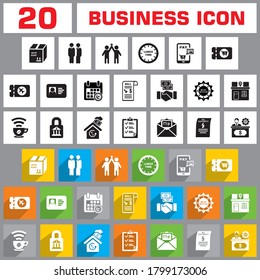 icono de conjunto de negocios, vector de icono de negocio