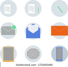Iconos del conjunto de negocios. Iconos de colores. Diseño de vectores