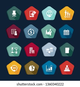 Business set icons office, document, management symbols.
