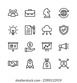 Conjunto de iconos empresariales para la web