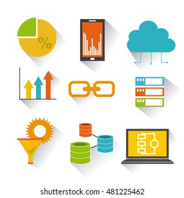 business set isometrics icons vector illustration design