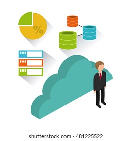 business set isometrics icons vector illustration design