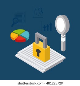 business set isometrics icons vector illustration design