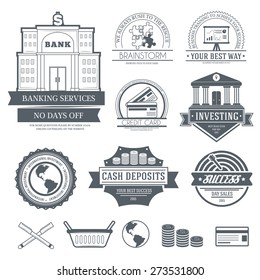 Business set label template of emblem element for your product or design, web and mobile applications with text. Vector illustration with thin lines isolated icons on stamp symbol. 