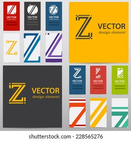 Business  set  letter "Z" card template, various pattern vector design.