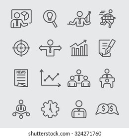 Business set line icon