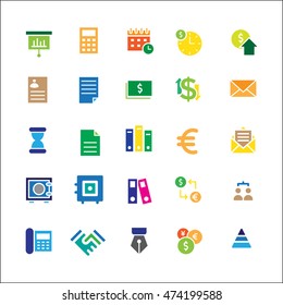 business set on white background