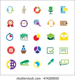 business set on white background