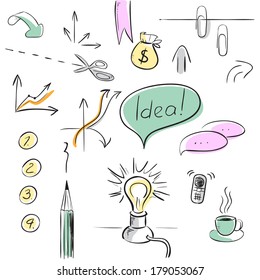 business set in sketch style