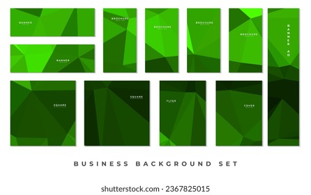 business set template with abstract blue background