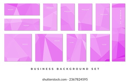 business set template with abstract pink background