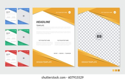Business set template with space for a photo. brochure design in text. Vector illustrations. 