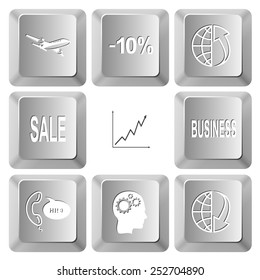 Business set. Vector set computer keys.