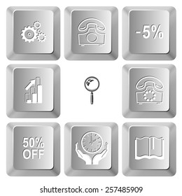 Business set. Vector set computer keys.