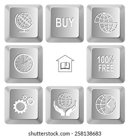 Business set. Vector set computer keys.