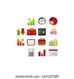 Business set vector icon on a white background