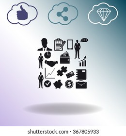 Business set vector icons.
