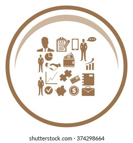 Business set vector icons.