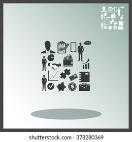 Business set vector icons.