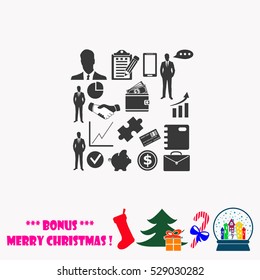 Business set  vector illustration.
