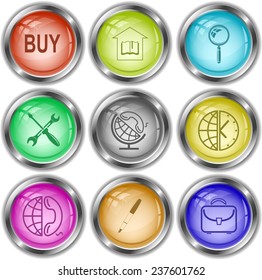 Business set. Vector internet buttons.