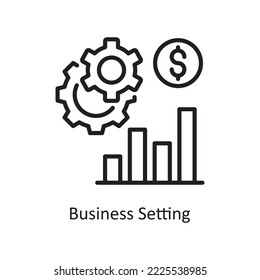 Business Setting  Vector Outline Icon Design illustration. Business and Finance Symbol on White background EPS 10 File