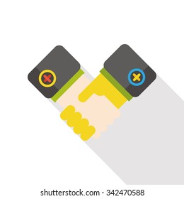 business shake hands flat icon