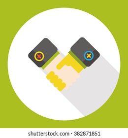 business shake hands flat icon