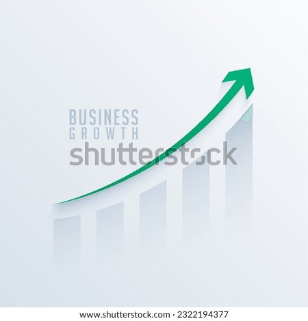 Business share market chart with green growth arrow vector 