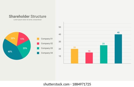 Business Shareholder structure chart infographic template  vector