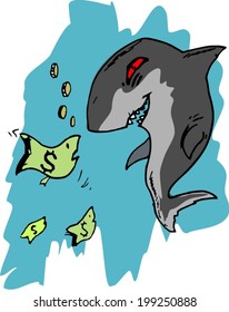 business shark want to devour business