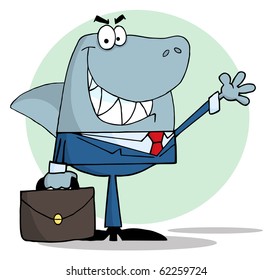 Business Shark Waving Greeting Stock Vector (Royalty Free) 62259724 ...