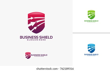 Business Shield logo designs vector