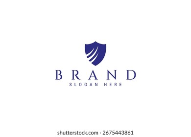 business shield logo with three abstract arrows in flat design style - Powered by Shutterstock - Get 15% off with code: PIKWIZARD15