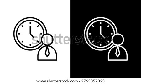 Business Shift White Icon Set Design