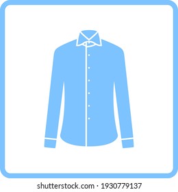 Business Shirt Icon. Blue Frame Design. Vector Illustration.