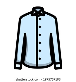 Business Shirt Icon. Editable Bold Outline With Color Fill Design. Vector Illustration.