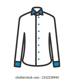 Business Shirt Icon. Editable Bold Outline With Color Fill Design. Vector Illustration.