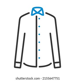 Business Shirt Icon. Editable Bold Outline With Color Fill Design. Vector Illustration.