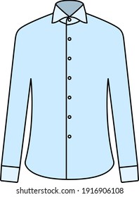 Business Shirt Icon. Editable Outline With Color Fill Design. Vector Illustration.