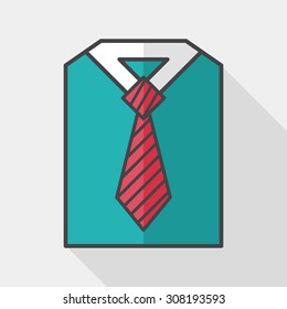 business shirt and tie flat icon with long shadow,eps10