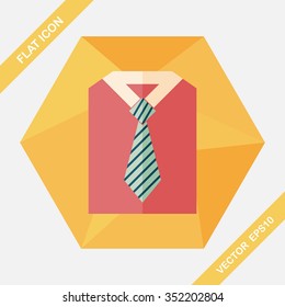 business shirt and tie flat icon with long shadow,eps10