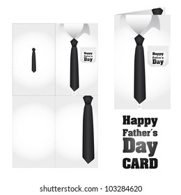 business shirt with tie, happy fathers day card. vector