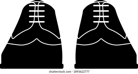 Business Shoes Icon. Black Glyph Design. Vector Illustration.