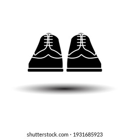 Business Shoes Icon. Black on White Background With Shadow. Vector Illustration.